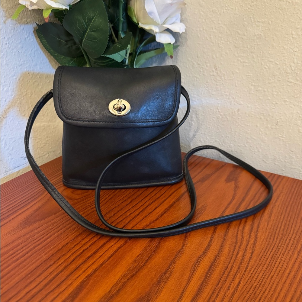Coach MINI Vintage 9049 Gray Tango Flap Leather Crossbody Made In Costa Rica
